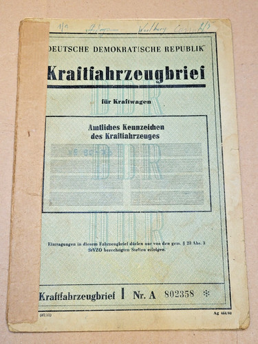 Kfz brief kraftfahrzeugbrief - kfz,