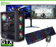 Ultra Fast i7 Gaming Computer PC Dual Monitor Bundle 256SSD 16GB GTX 1660 Win10 