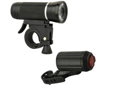 FISCHER 30/15 Lux LED Fahrrad Leuchtenset aus stabilem ALU Gehäuse, Schwarz