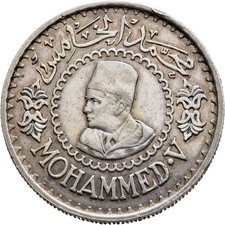 FITZ Marokko 500 Francs Mohammed V. 1956 Stern Silber °TCH134