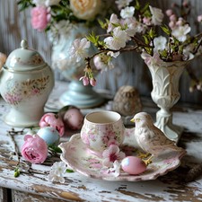 Wandbild Osterdeko Tischdeko