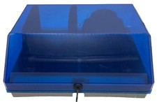 CD-Box mit Schloss für ca. 75 CDs Storage Aufbewahrung, Blau-Grau - 15x31,5x24