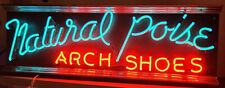 Neon sign Schuhmacher Art Deco Natural Poise ARCH SHOES USA 1940er Leuchtwerbung