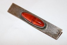 vintage Stab Brosche Georg Kramer Bernstein Anstecknadel 835 Silber defekt