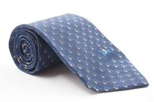 Scabal Krawatte blau dunkelblau Ornamente 100% Seide 9 cm Vintage A184