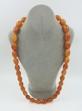 Art Deco Oliven Kette 78,5 cm Bernstein Imitat Bakelit Butterscotch  Kunststoff