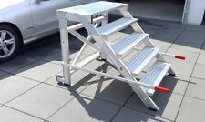 Günzburger Steigtechnik 50022 rollbar mit Griffen 5 Stufen Aluminium