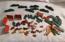 Bauernhof Holz Spielzeug - Tiere - Bäume - Hecken - Konvolut