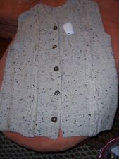 Herren Trachten Weste handgestrickt Größe 54 natur tweed kraus rechts Zopf