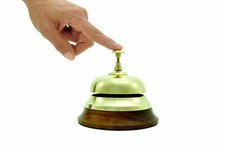 Hotelglocke Tresenglocke Rezeptionsklingel - Messing Holz II - sc-7040