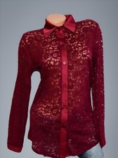 Made in Italy Damen Bluse Blusenhemd Spitzenbluse Gr. S/M Elegant Neu Langarm