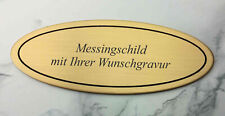 MESSINGSCHILD - 115x45mm - oval - mit Ihrer WUNSCHGRAVUR