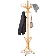 Holz Stehhut Garderobe Jacke Taschenhänger Baum 12 Haken Schirmständer