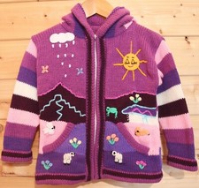 Kinder Strickjacke lila