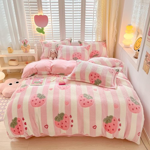 Pink strawberry kids duvet - kids,