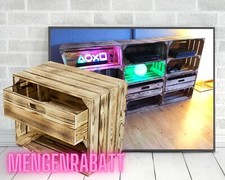 Geflammte Holzkisten mit