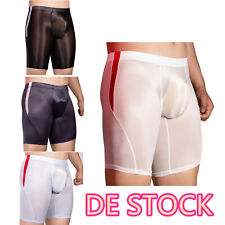 Herren Durchsichtige Shorts Öl Glänzend Nylon Leggings Boxershort Unterwäsche