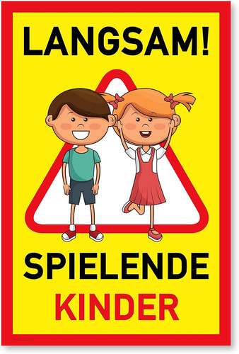 Warnschild achtung spielende - warnschild,