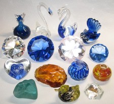 Glas-Deko teilweise Mundgeblasen 15-tlg-Set – Tiere, Glas-Diamanten und Freifor