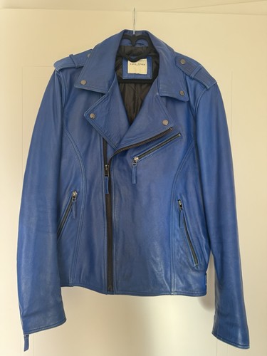 Lederjacke herren blau - blau, l/xl