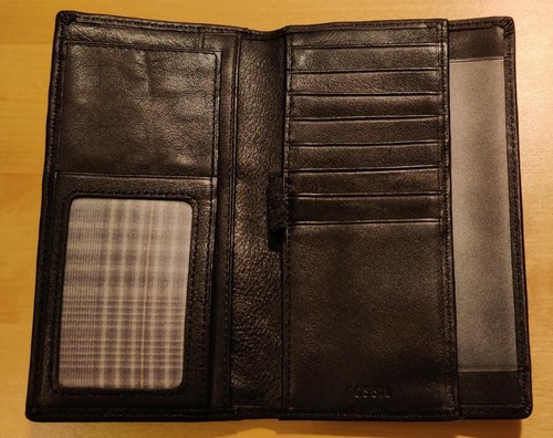 Fossil portmonee leder schwarz - fossil,