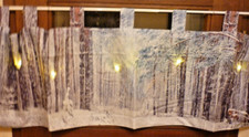 Panneaux Scheibengardine mit LED 45cm x 1,20m Weihnachtsgardine Winterwald