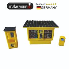 H0 1:87  SET Premium DDR Kiosk mit Telefonzelle und Briefkasten inkl. Decals