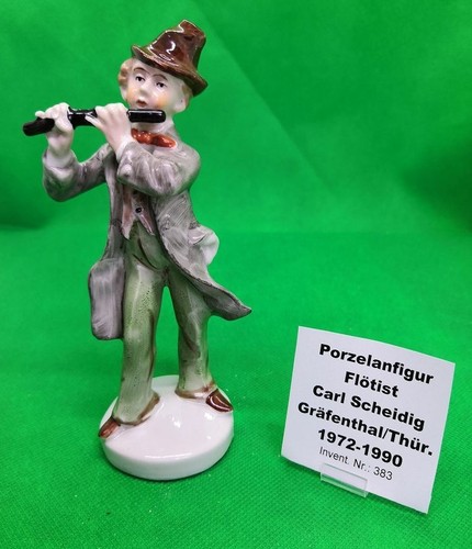 Porzellan figur flötist - porzellan-figur,