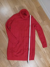 Esprit Damen Long Pullover Tunika Kleid Rot Gr. M Neu