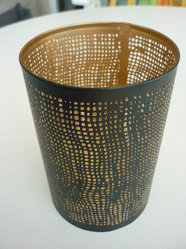 Windlicht metall schwarz gold - metall,