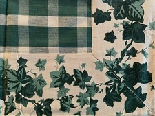 Tischdecke Landhaus Efeu Karo grün Baumwolle 140x180cm