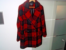 Karo Mantel Tigha rot schwarz Karo Größe M gefüttert Dick schwer 
