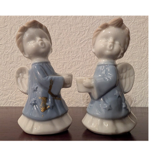 Porzellan engel figuren blau - porzellan,