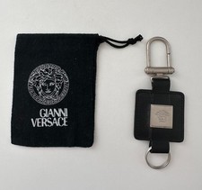 GIANNI VERSACE Schlüsselanhänger mit Etui Leder schwarz Medusa NEU