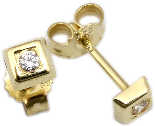 Ohrstecker gold 333 zirkonia - gold,