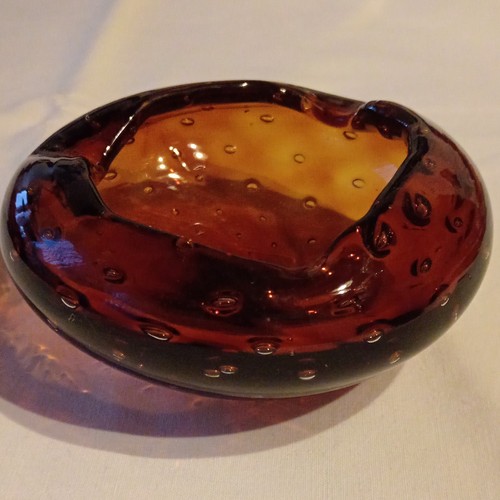 Glas aschenbecher rot rund - rot,