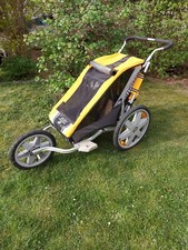 Fahrradanhänger Chariot Cougar 1 Gelb mit Jogging Set