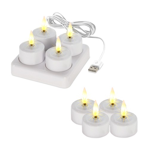Led akku teelicht warm - akku, weiß