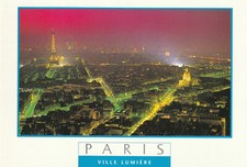 Postkarten - Postkarte - Frankreich - Paris - Skyline - bei Nacht - unversandt -