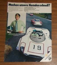 Seltene Werbung SEIDENSTICKER Splendesto-Hemd Porsche 908 Nürburgring 1969