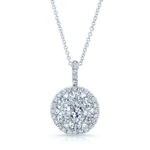 14k weißgold diamant cluster - weißgold,
