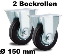 2 Bockrollen 150mm Stahlfelge