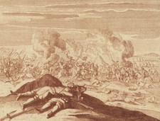 ALMANSA - Schlachtszenerie - Schenk - Kupferstich um 1715