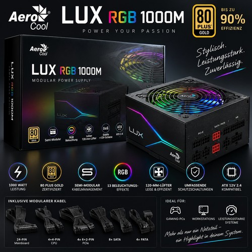 Aerocool lux rgb 1000m - aerocool,