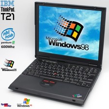 NOTEBOOK IBM THINKPAD T21 INTEL PENTIUM 3 600MHZ  LAPTOP WINDOWS WIN 98 LPT 60GB