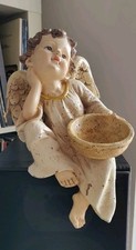 Engel mit Schale Kantenhocker 30cm selten