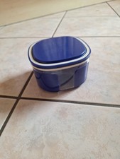 Tupperware 700ml Skyline Behälter Sichtfeld Dose Deckel luftdicht dkl blau eckig