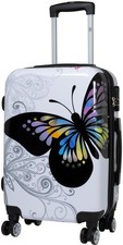Hartschalen Koffer Trolley Reisekoffer Reisetrolley Handgepäck Schmetterling - M