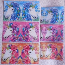 8x Zauberfolien "Einhorn", Schrumpffolie für Ø18cm/12cm und 7,5 cm