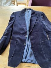 Dunkelblaues Samt Sakko Vintage (100% Seide)